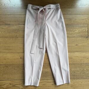 NWT J. Crew Pull On Pants SZ 8 Petal Pink Tie Waist Feminine Career Work Ankle